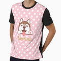 Dogaholic Preppy Kawaii Cartoon Puppy Sweet Pastel Pink Polka Dots by Cawaiico