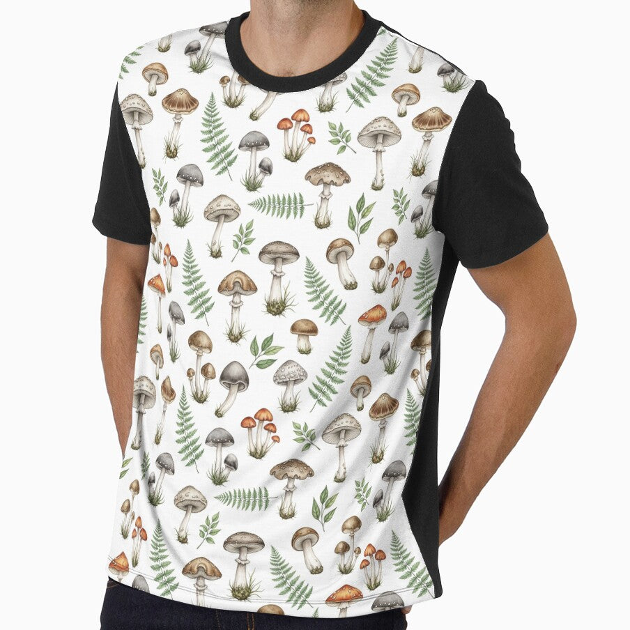 Wild Mushroom Forest Botanical Pattern by Canvas-Whispers