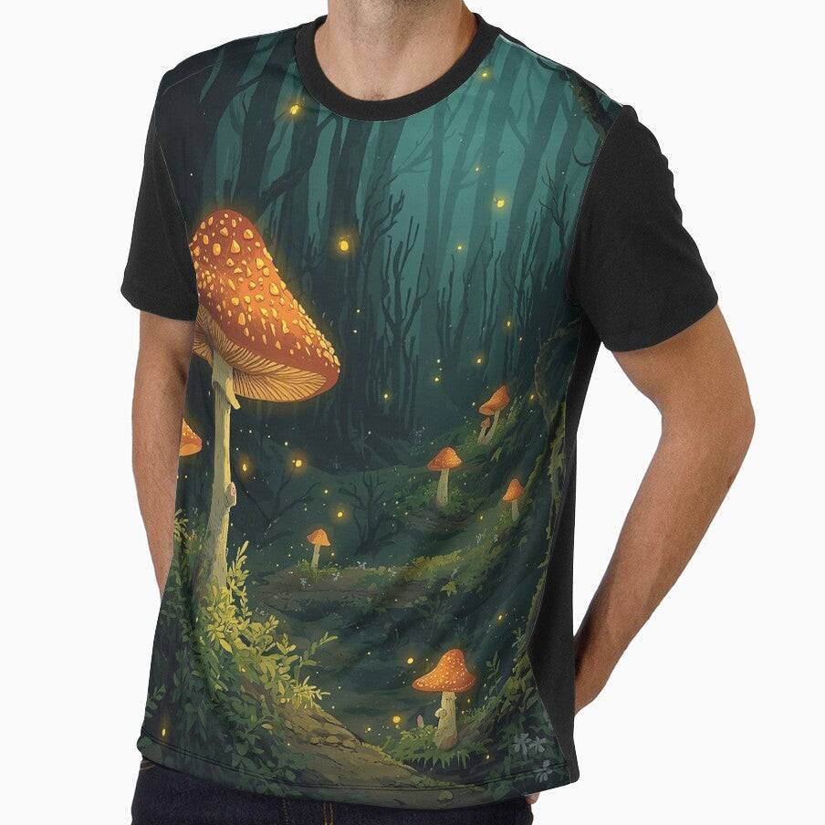 Enchanted Forest Magic Mushrooms Fireflies by AEVORI