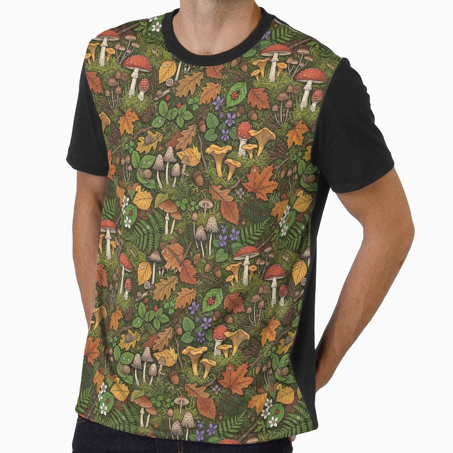 Mushroom Forest Shirt – Woodland Floor Naturalist Botanical Nature Tee by DmaarGroup
