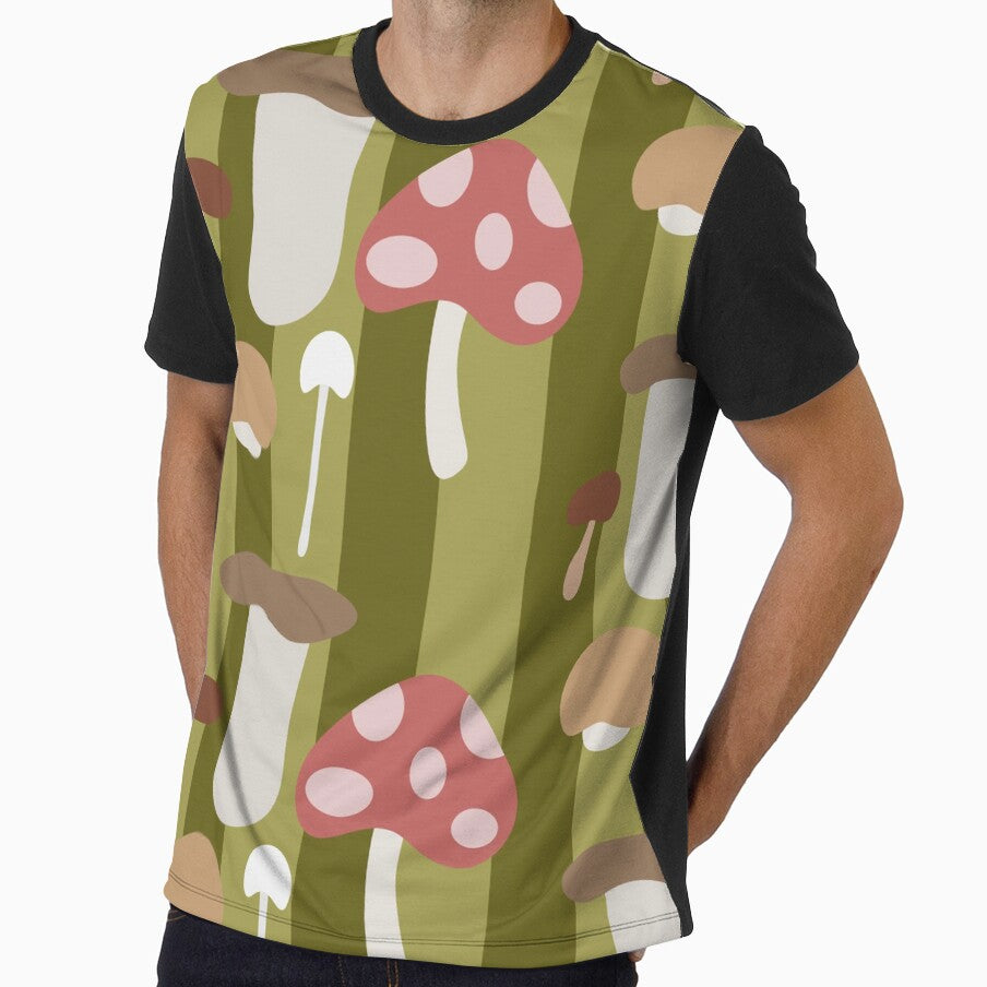 Retro Woodland Mushroom Pattern – Cute Cottagecore Forest Seamless Design by RJACreative