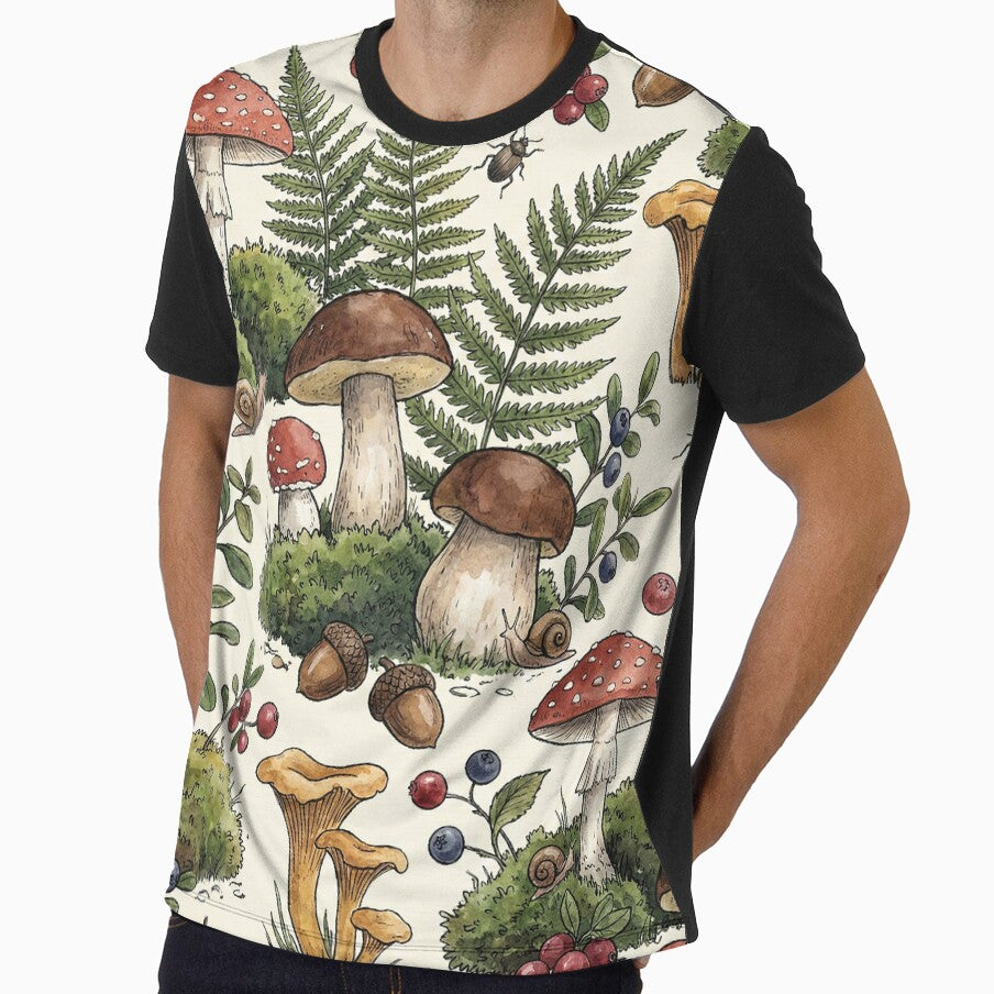 Woodland Forest Floor Mushroom Pattern by SavinMercantile