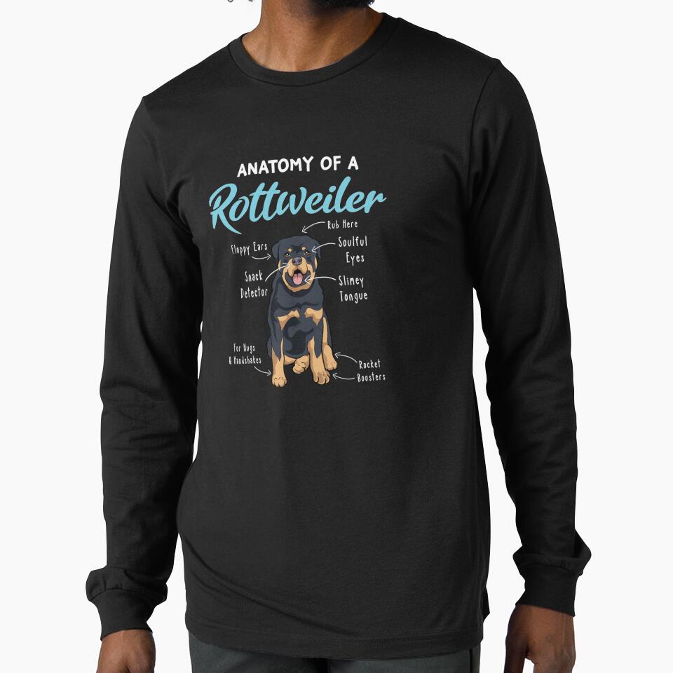 Anatomy Of A Rottweiler Funny Rottweiler Mom Dog Mom Rottie Pullover Hoodie by joh1zwfkristy