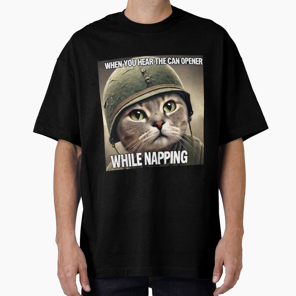 War Cat Meme - When you hear the can opener while napping by CatmemesArt