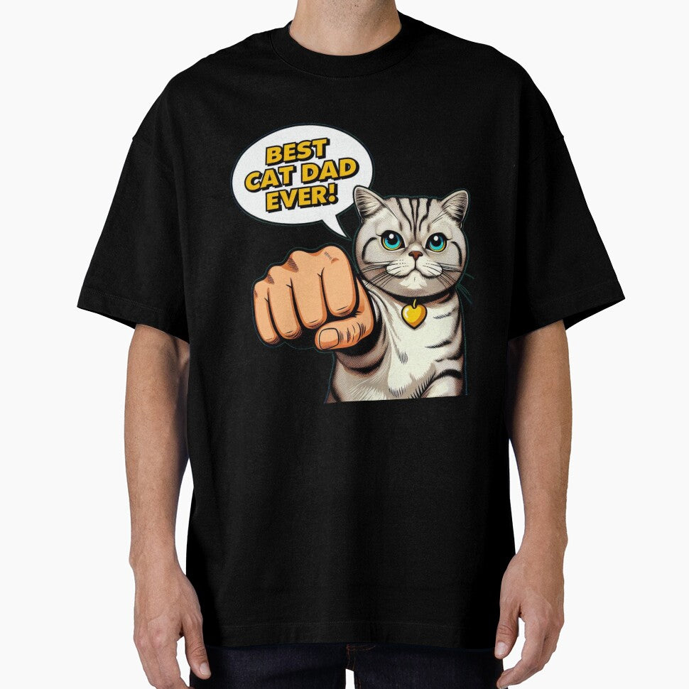 Best Cat Dad Ever Cool Fistbump Cat Design by MigNetZ
