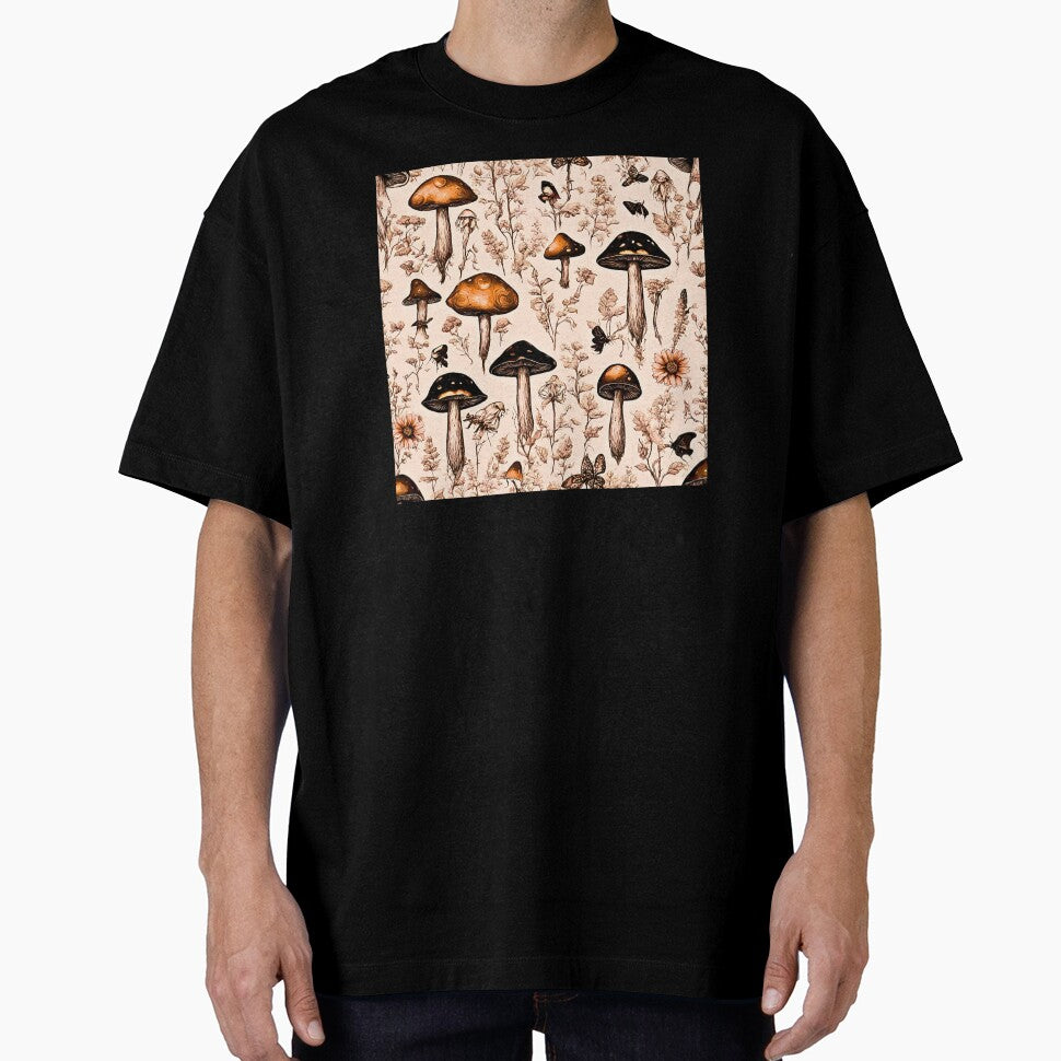 Dark Cottagecore Whimsigoth Mushroom Pattern by CaptainNemo21