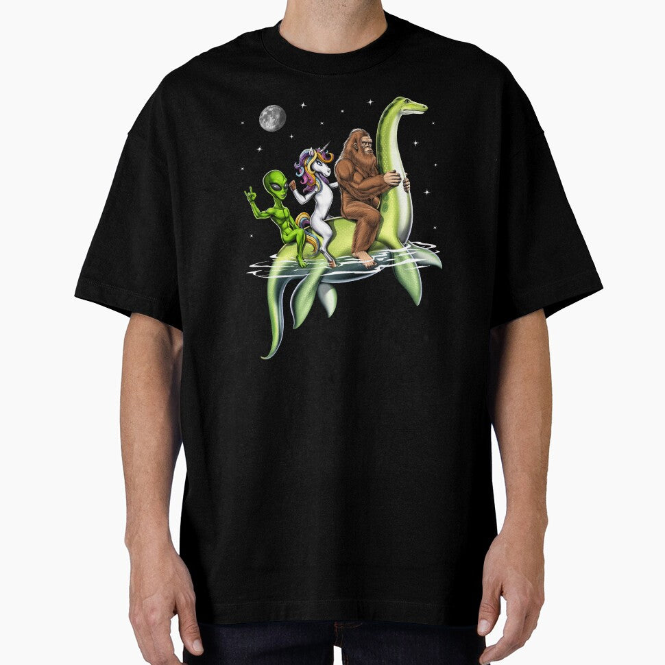 Cryptids Riding Loch Ness Monster by underheaven