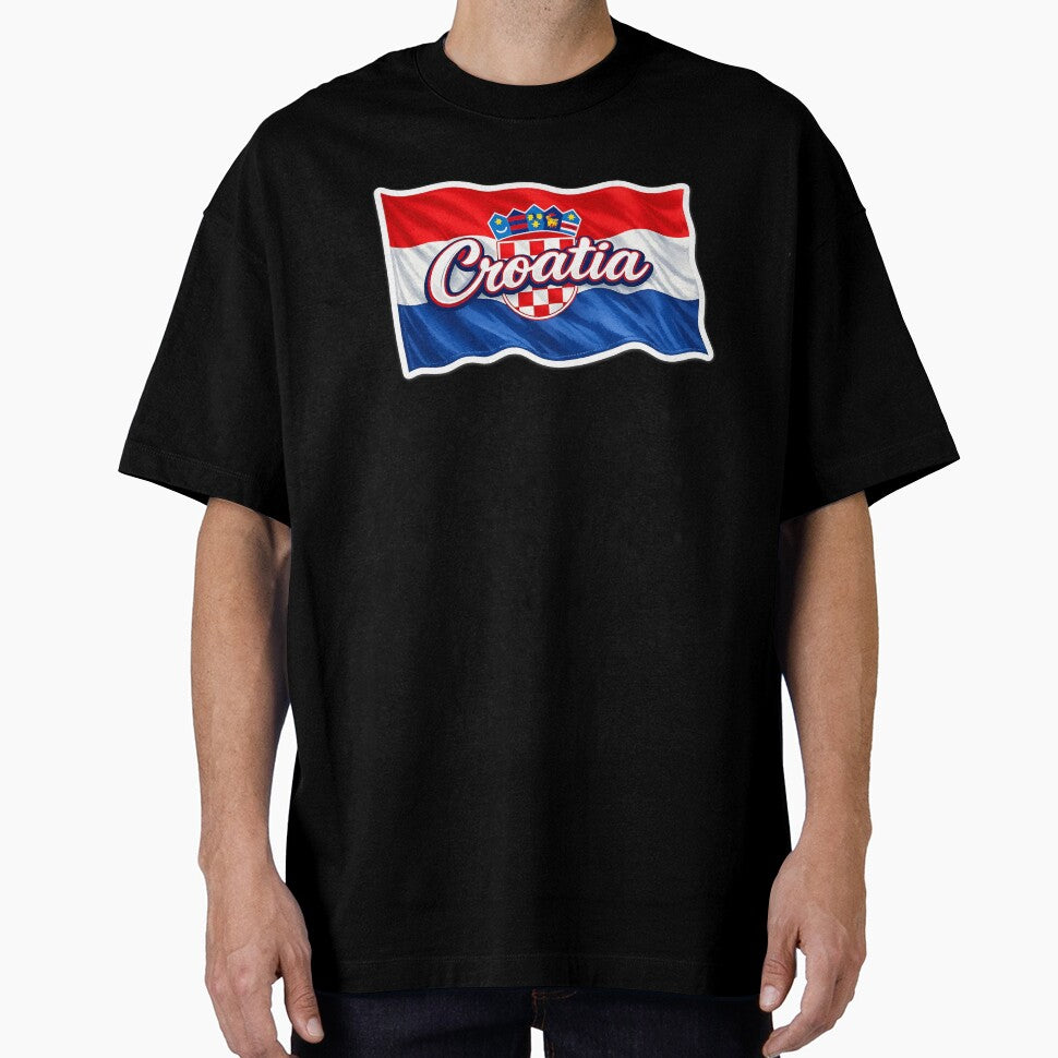 Croatia Waving Flag Typography – Croatian National Pride Design by GarnerSupplyCo