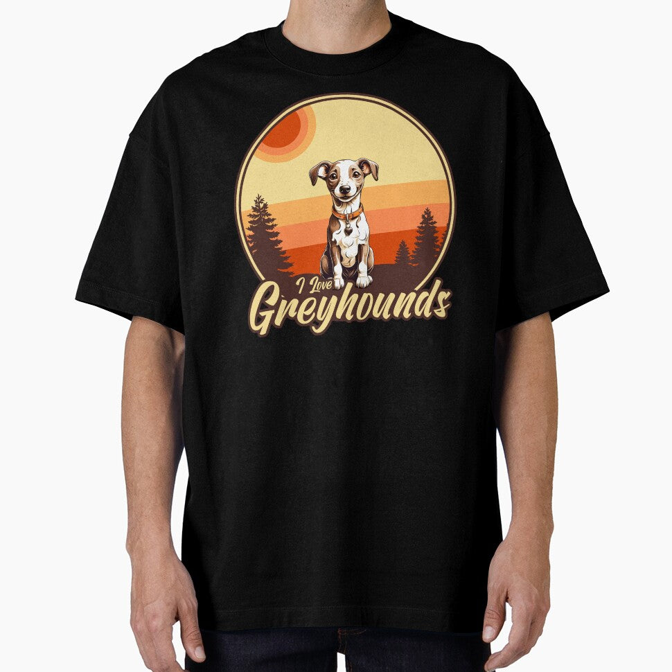 I Love Greyhounds - Vintage Sunset Design - Greyhound Lover by brindled