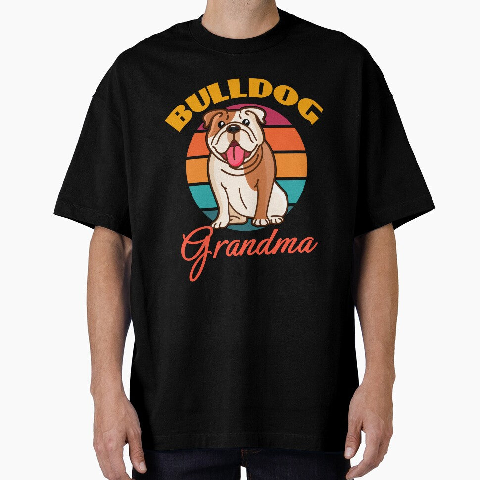 Bulldog Grandma Dog Mothers Day puppy Lover Cute Sunser Retro Funny by Meteor77