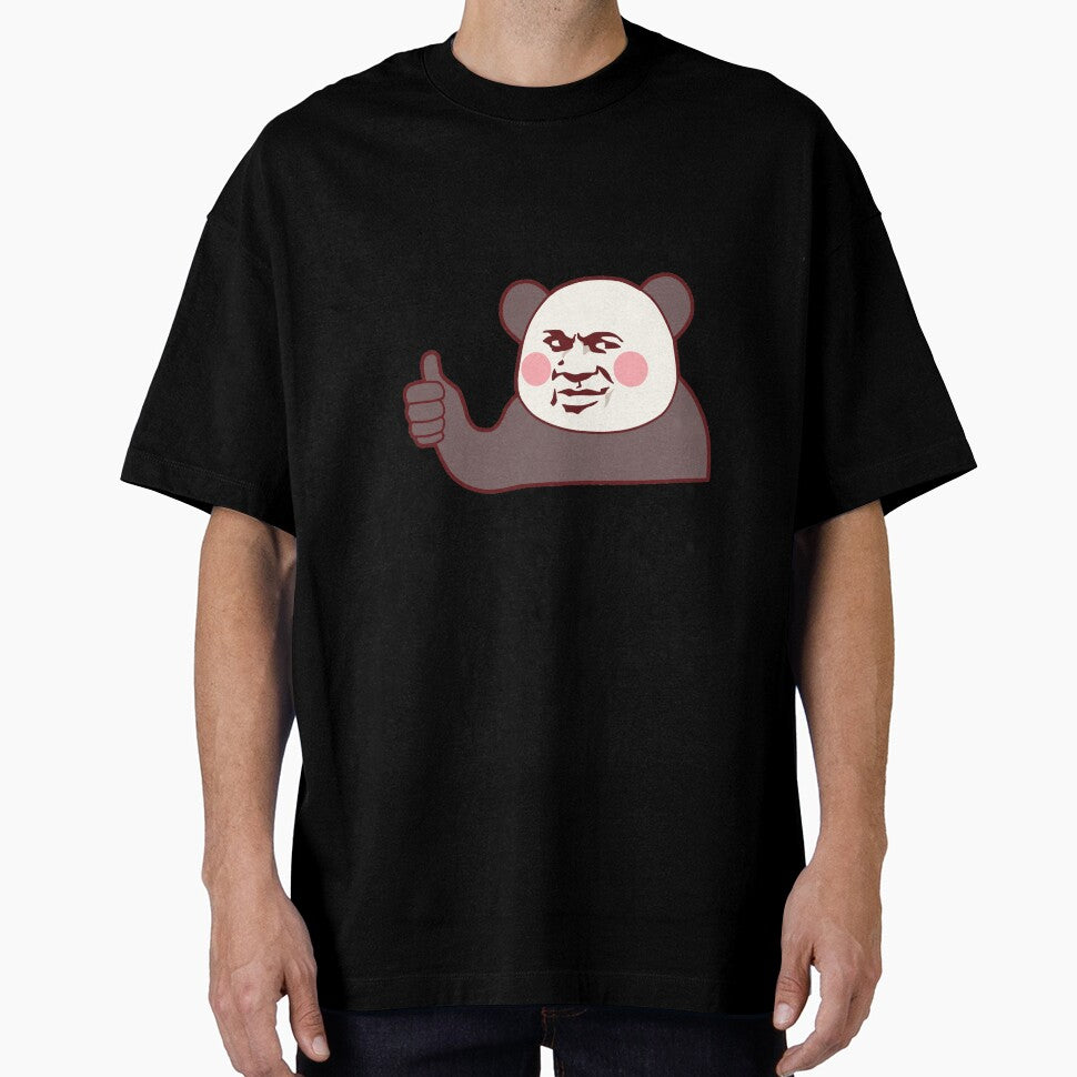 Funny Panda Thumbs Up Ironic Meme Sticker by B.A Design