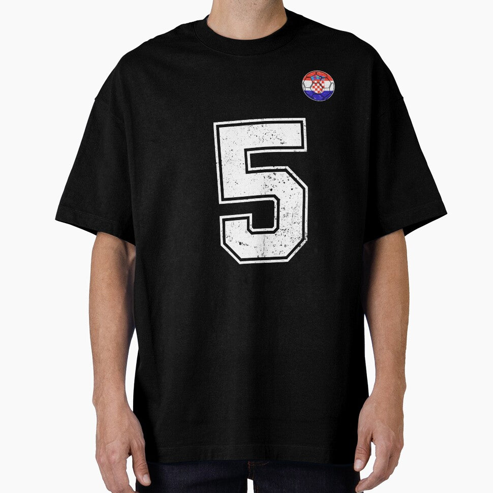Croatia Soccer Number 5 Vintage Sports Fan by KristenosNehk