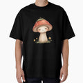 Kawaii Mushroom with Flowers – Cute Red Cap Woodland Art by QuickPick Store