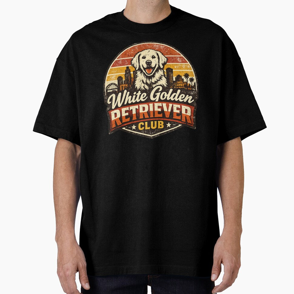 White Golden Retriever  Club T-Shirt | Vintage Dog Yoga Tee by Nevele Designs