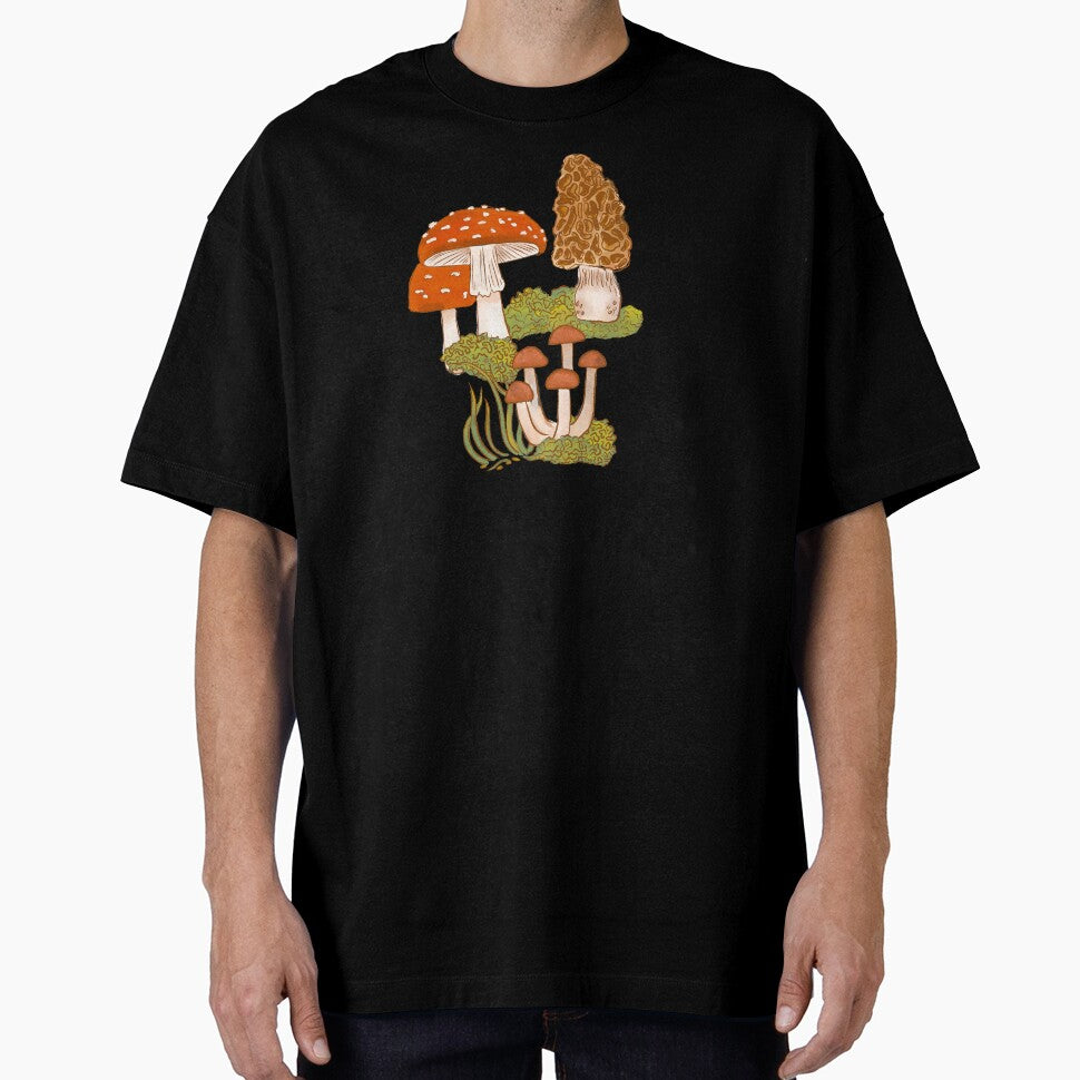 Mushroom Forest on Cream White by latheandquill