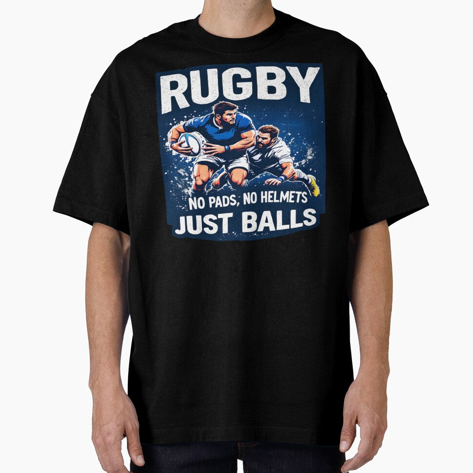 Rugby No Pads No Helmets Just balls by AlphaTeez