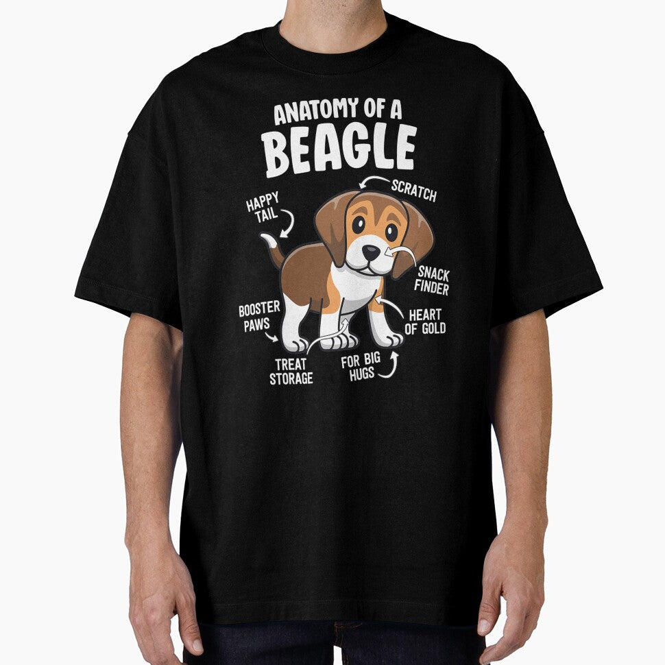 Gifts For Beagle Lovers Dog Mom Funny Anatomy Of A Beagle T-Shirt by MaximilianBaar