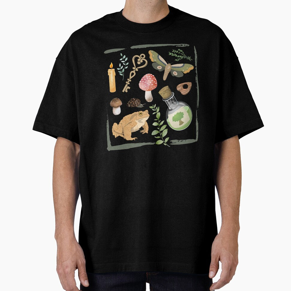 Cottagecore Aesthetic Mystical Mushroom, Frogs, & Forest Design by MiaDelelai