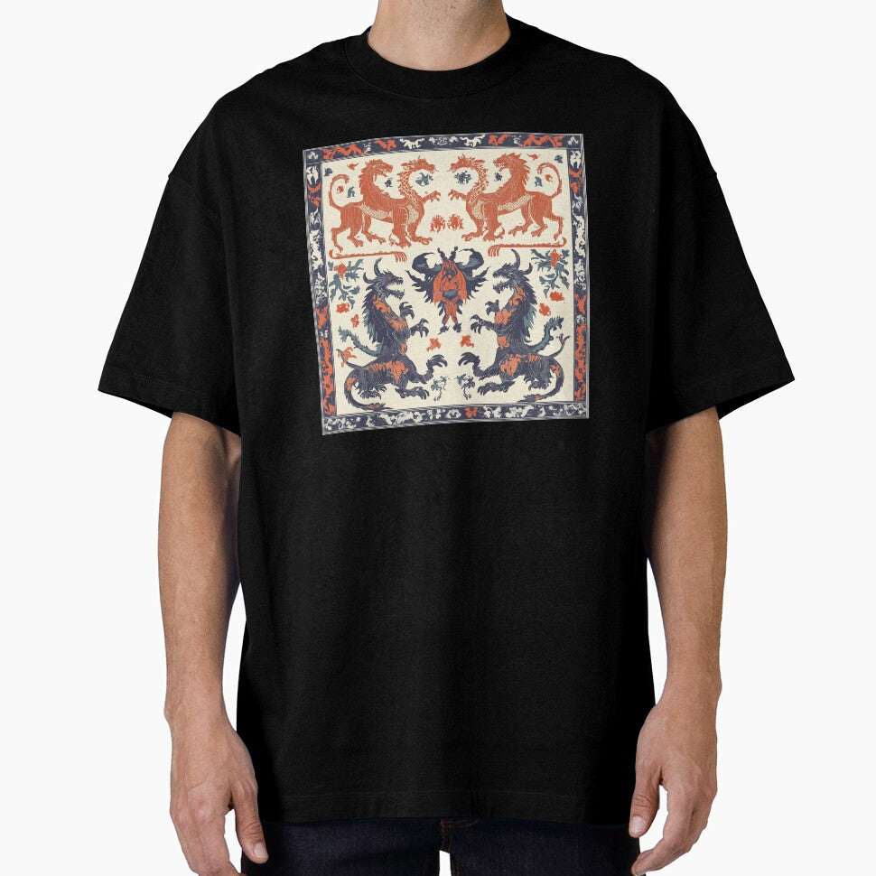 Medieval Heraldic Lions and Dragons Pattern by LonesomeKnight