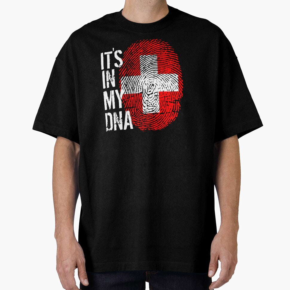 Switzerland Flag Fingerprint - It's in my DNA Swiss by PartyShirts1