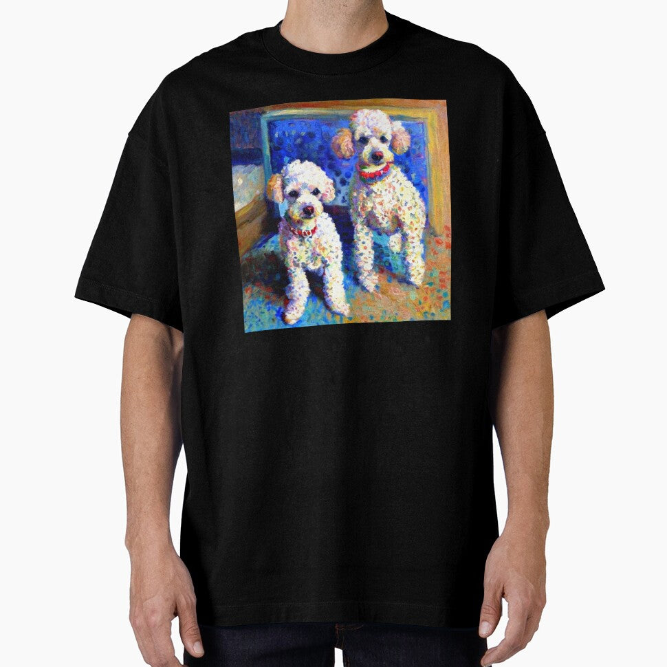 Poodle Duo Impressionist Artwork for Pet-Obsessed Dog Parents by WildStroke