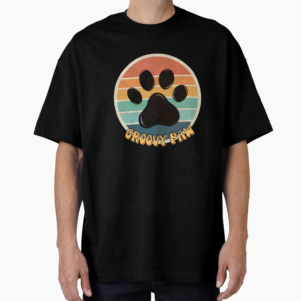 Retro Groovy Dog Paw Print - Vintage Aesthetic by Gapanaart