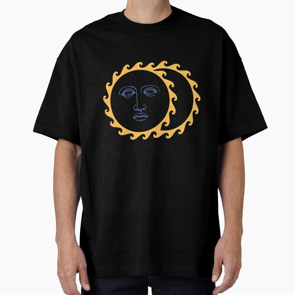 Sun Face Moon Yellow Retro by Inogitna Designs