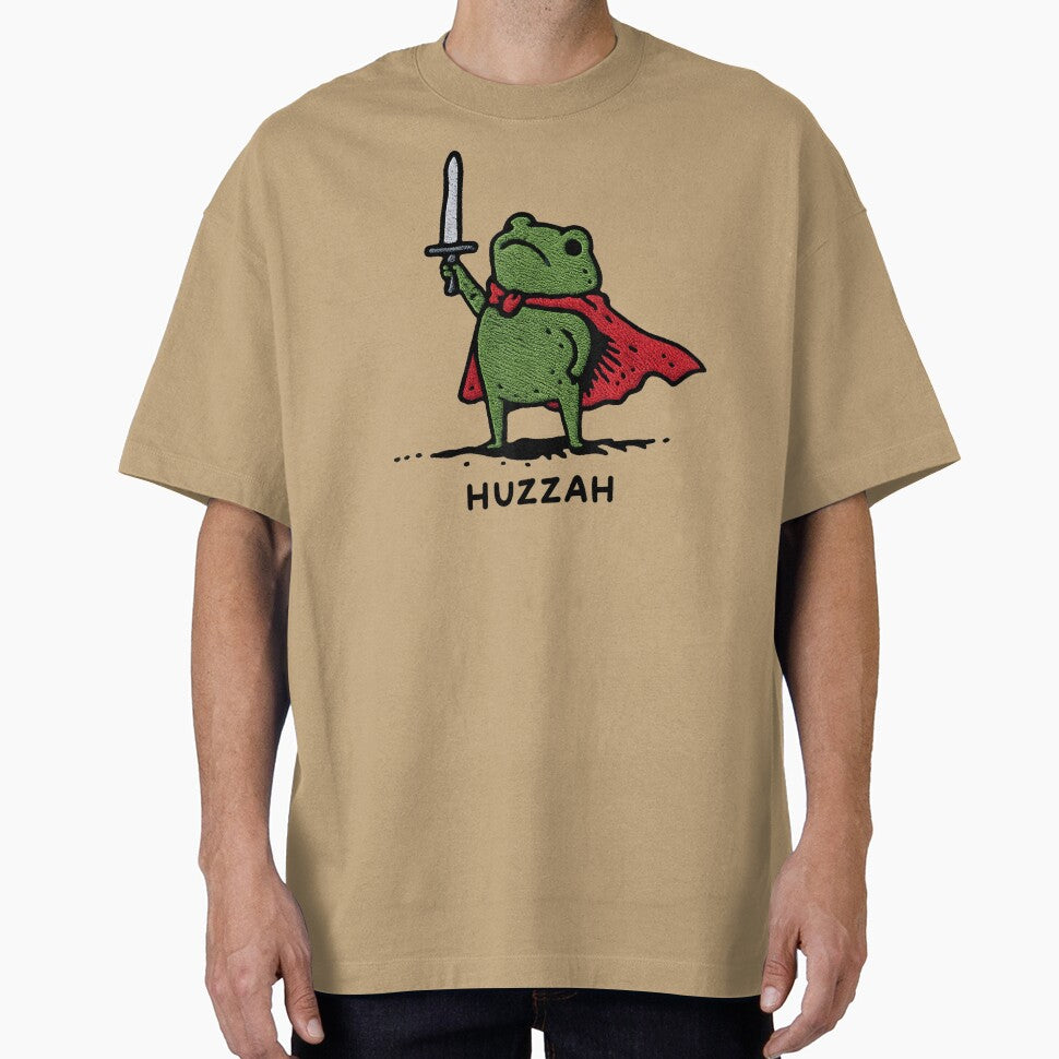 Huzzah Frog With Sword by Threadify LLC