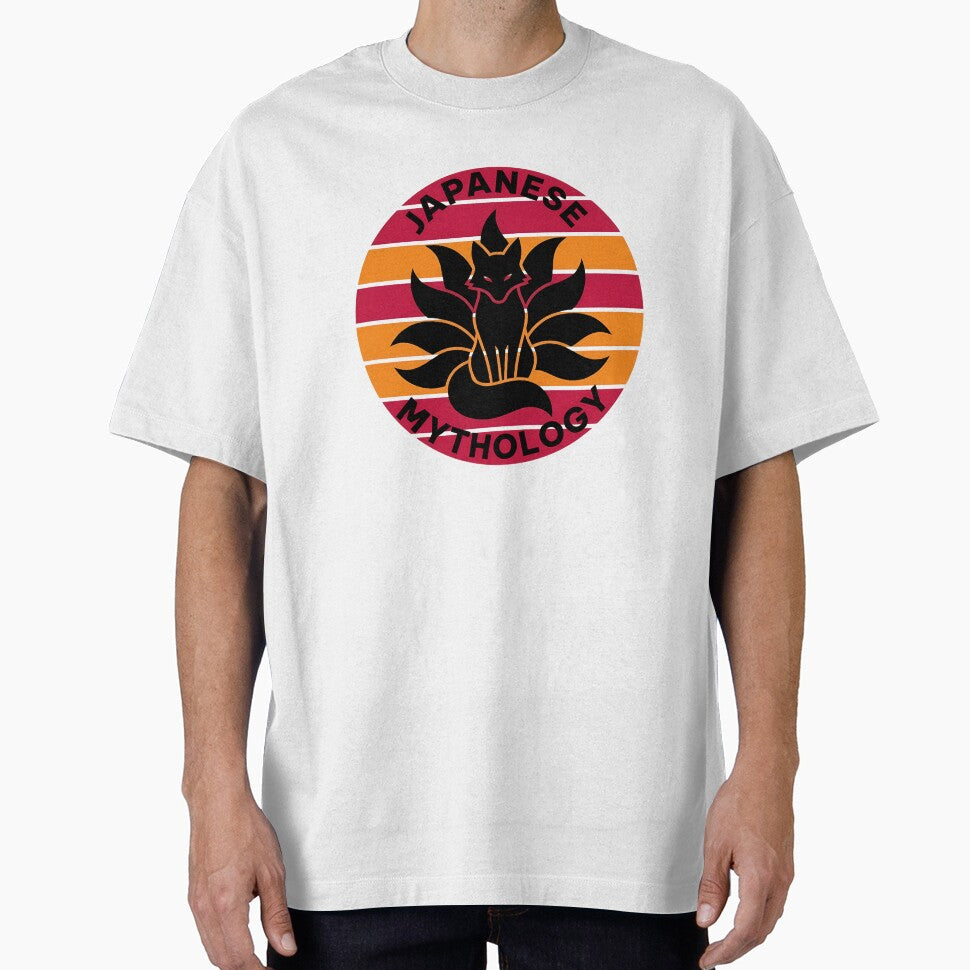 Kitsune Japanese Fox Nine-Tails Retro Design by Sabsll