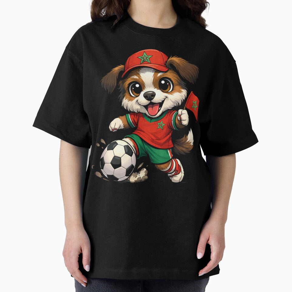 Moroccan Soccer Dog Puppy Football Fan by Tsugraf Designs