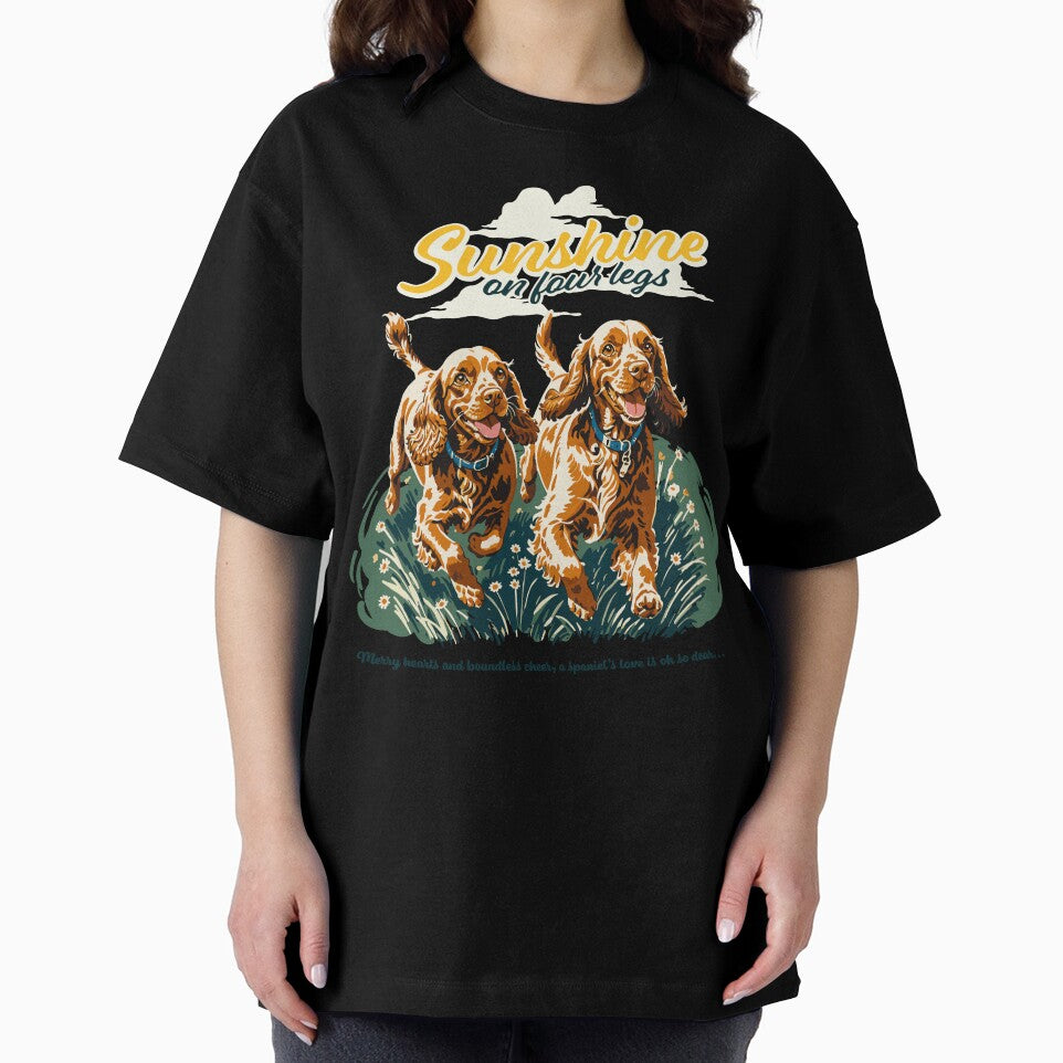 Frolicking Cocker Spaniels Retro Dog Art, Two Gentle Charming Pups, Special Gift for Dog Moms by furrlieben