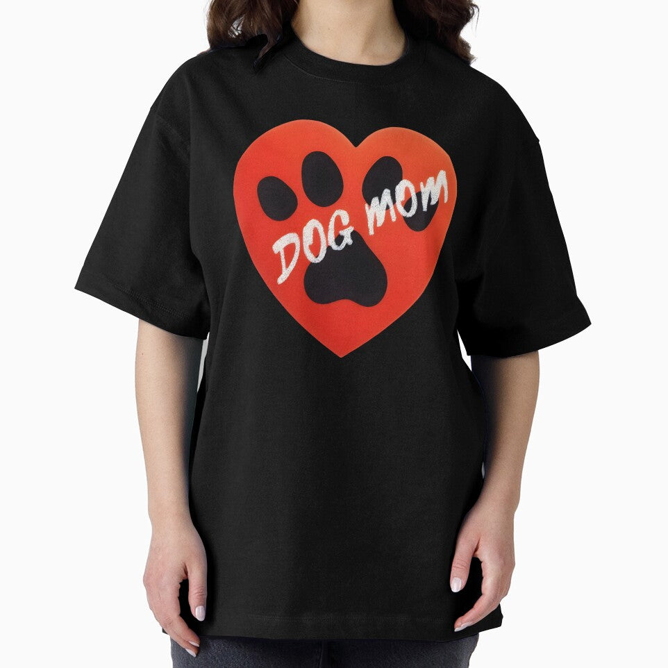DOG MOM HEART STICKER | Red Heart & Paw Print Decal | Cute Pet Lover Gift & Dog Mom Appreciation Art by SergioMiklos