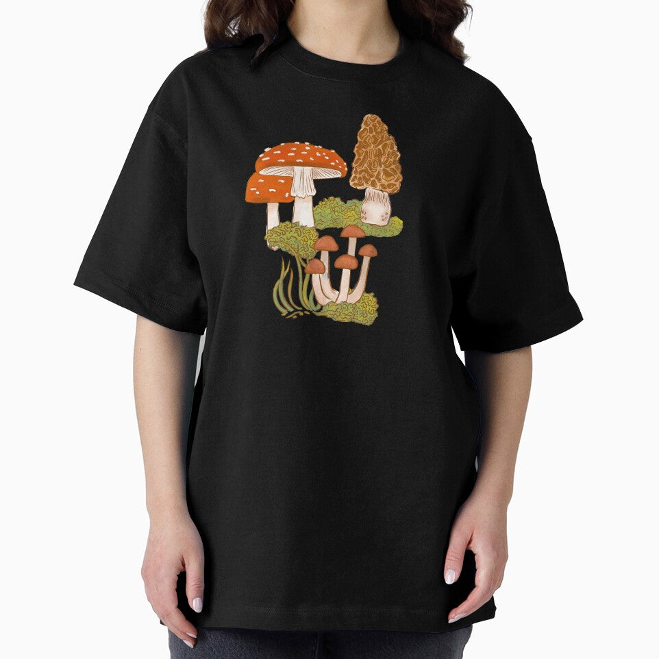 Mushroom Forest on Cream White by latheandquill