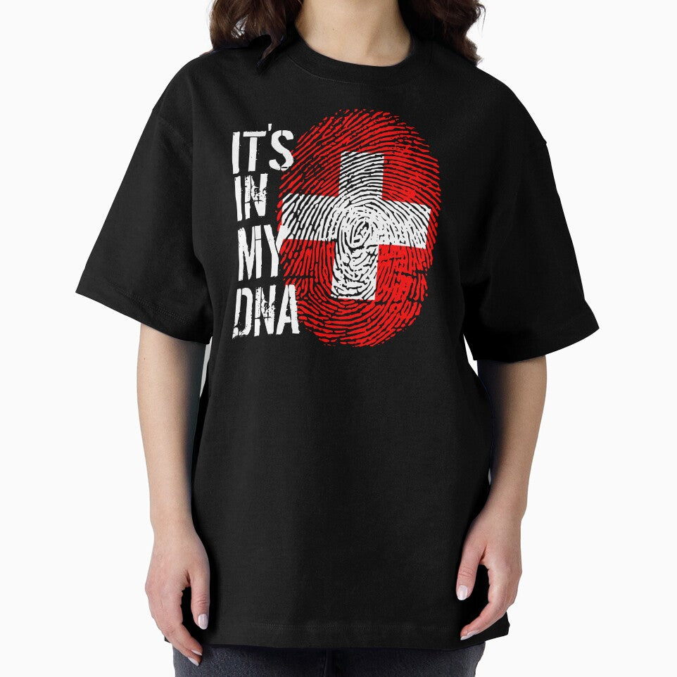 Switzerland Flag Fingerprint - It's in my DNA Swiss by PartyShirts1