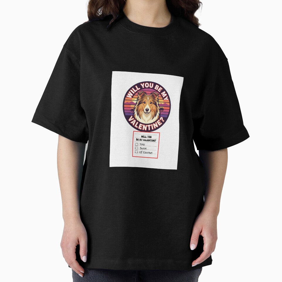 Adorable Watercolor Retro Shetland Sheepdog– Valentine’s Day Question by M1234s