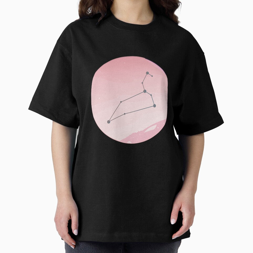 Leo Constellation Art in Peach Red Background Zodiac Element Colors by igashi