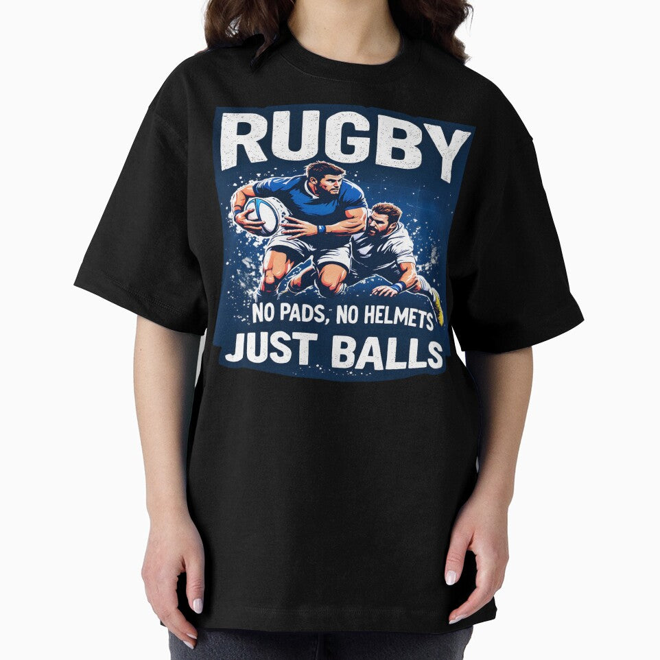 Rugby No Pads No Helmets Just balls by AlphaTeez