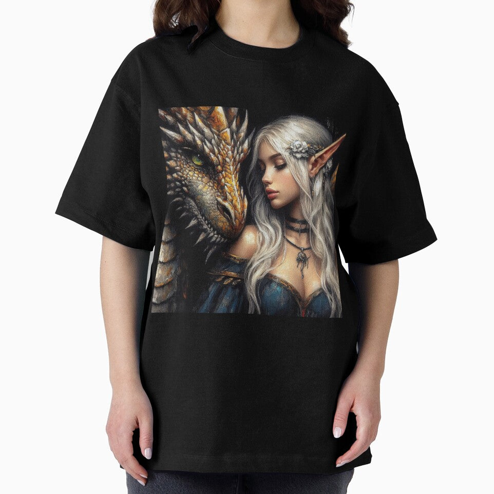 An Elf And Her Dragon by Paragon-Art