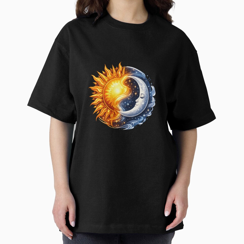 Sun and Moon Balance Celestial Yin Yang – Cosmic Spiritual Sun Moon Harmony Design by ArtWaveStudio8
