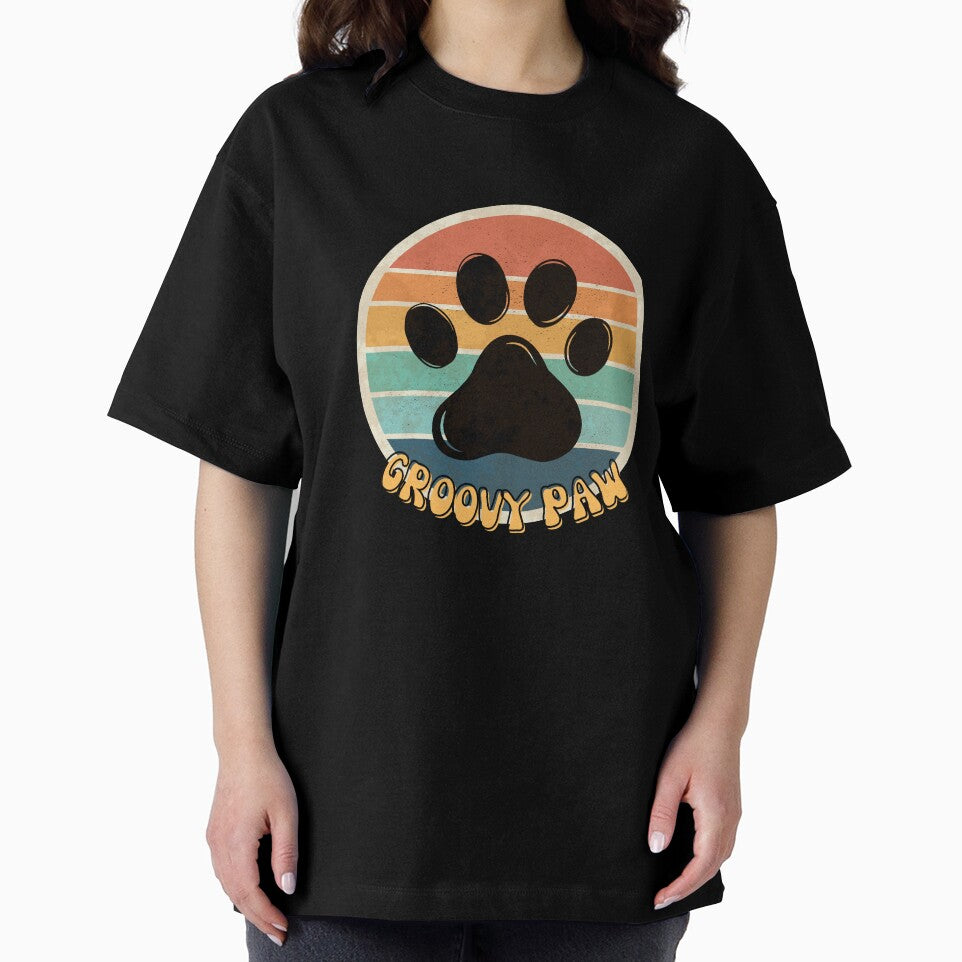Retro Groovy Dog Paw Print - Vintage Aesthetic by Gapanaart