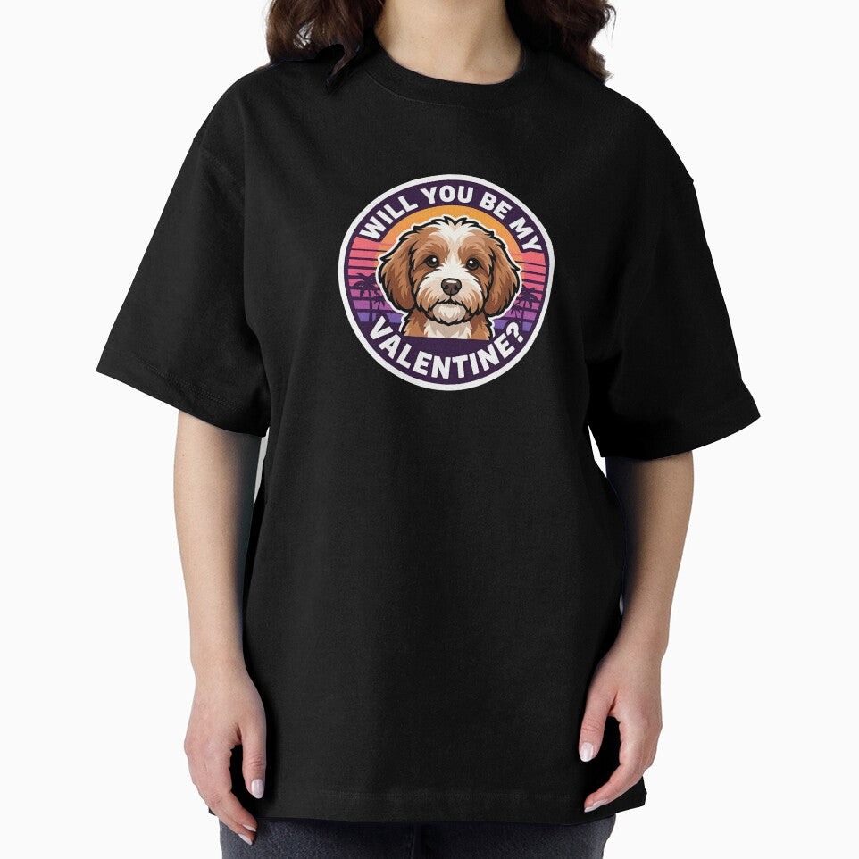 Retro Cavapoo Dog Valentine - Will You Be My Valentine? by M1234s