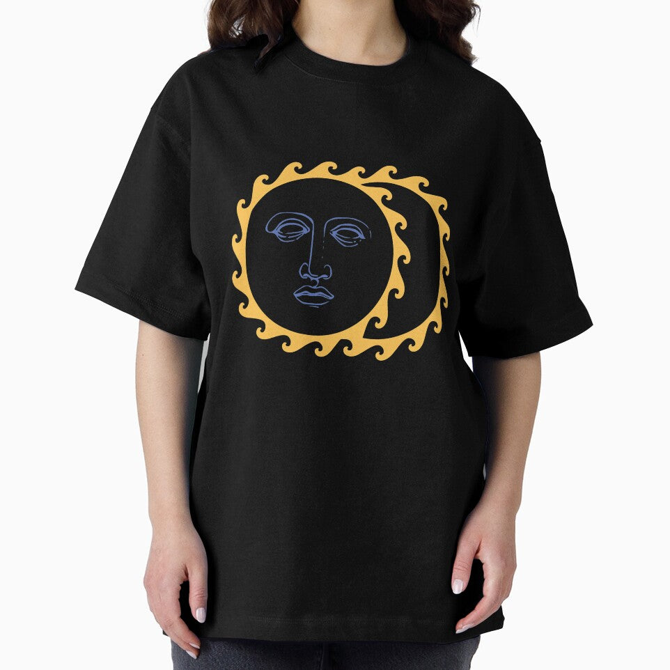 Sun Face Moon Yellow Retro by Inogitna Designs