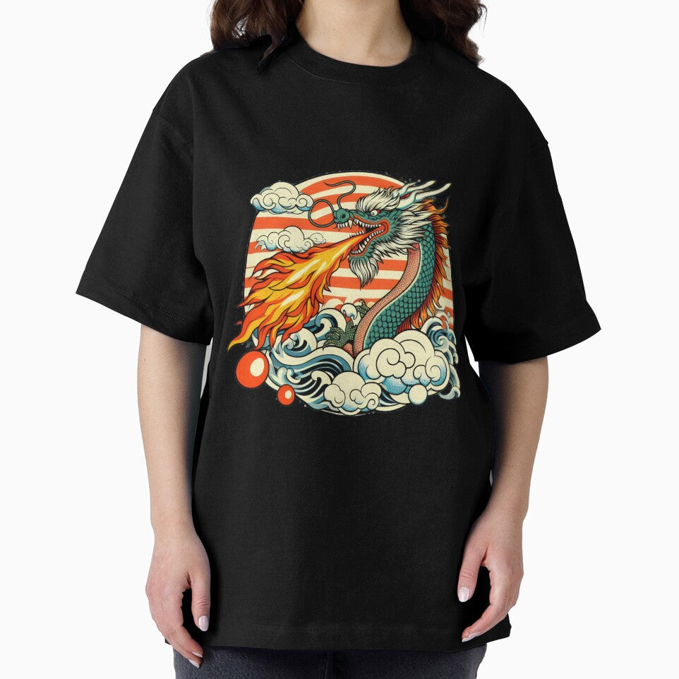 vintage Chinese Dragon Spits Fire by Expressions-Sel