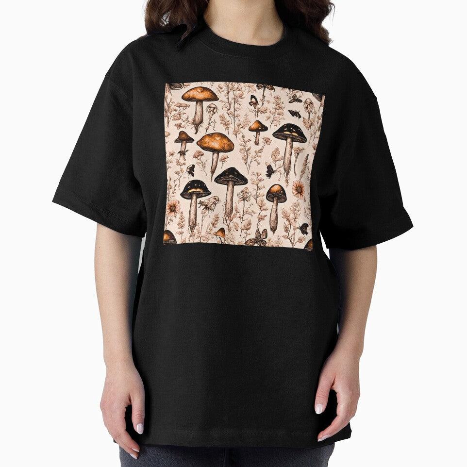 Dark Cottagecore Whimsigoth Mushroom Pattern by CaptainNemo21