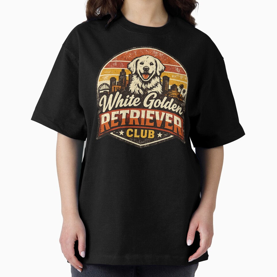 White Golden Retriever  Club T-Shirt | Vintage Dog Yoga Tee by Nevele Designs