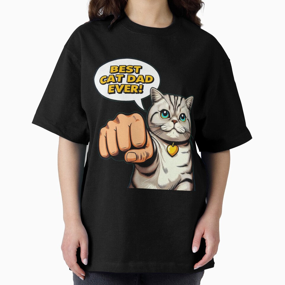 Best Cat Dad Ever Cool Fistbump Cat Design by MigNetZ