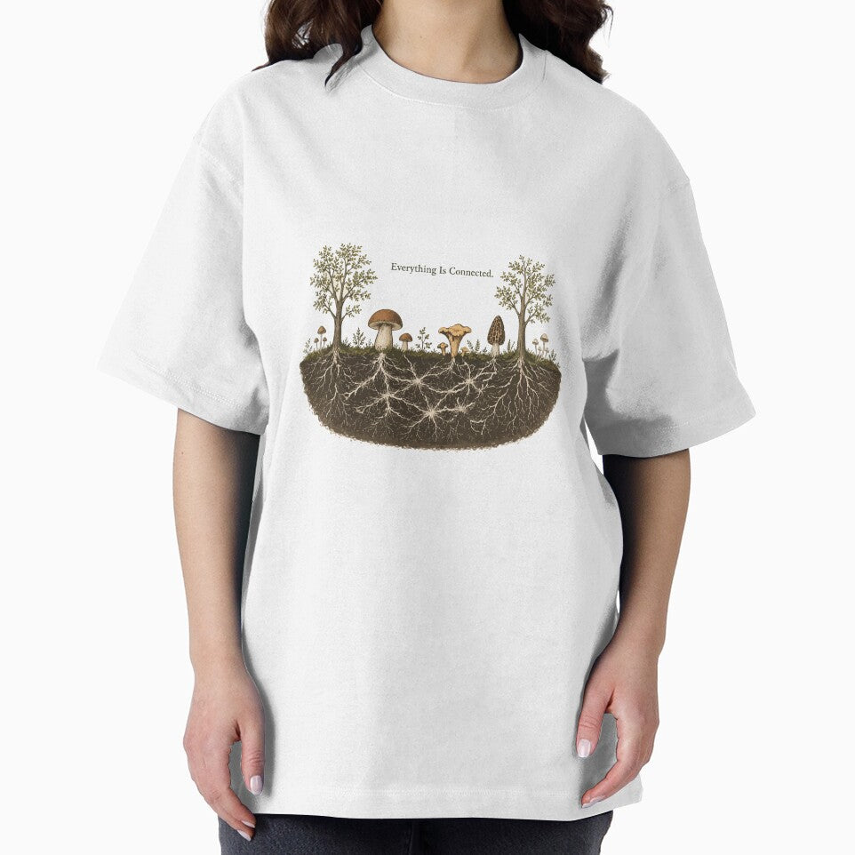 Everything Is Connected Mushroom Sticker | Mycelium Network Illustration | Forest Ecology | Mycology Nature Art | Cottagecore by SimplePoDesign