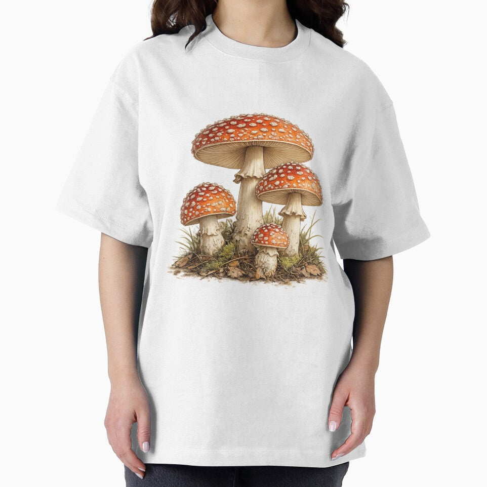Vintage Botanical Mushroom Illustration  Amanita Mushrooms Hand Drawn Art by ARIN2550