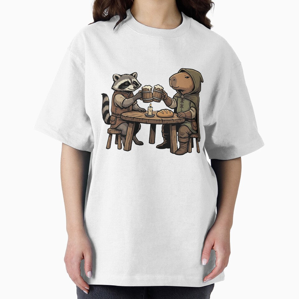 Medieval Raccoon And Capybara Tavern by Art by Debasish