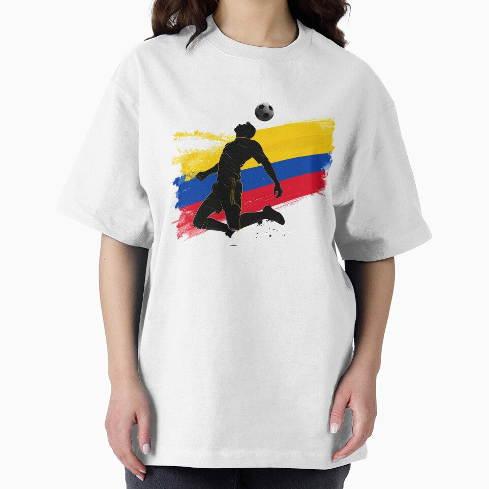 Colombia Soccer Player Art — Colombian Football Flag Action Fan Print by icemanphotos